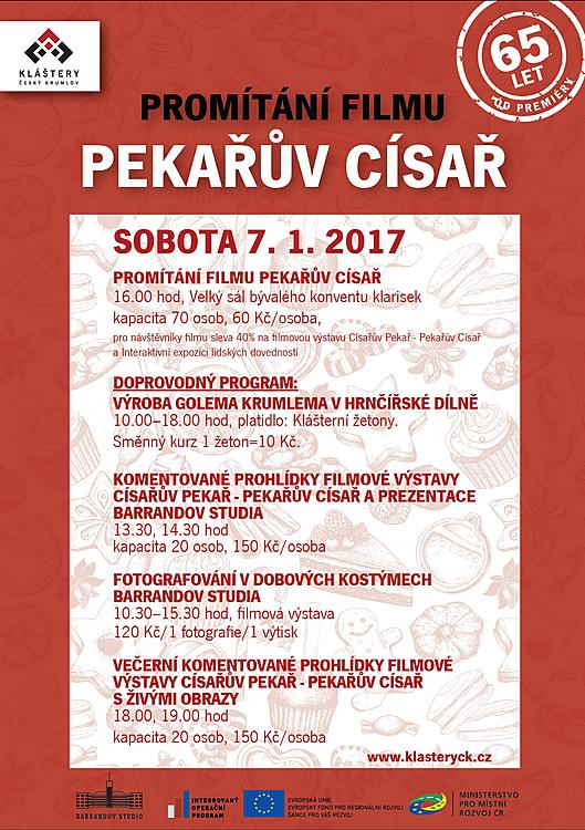 65. výročí filmu Císařův pekař - pekařův císař, program 7.1.2017