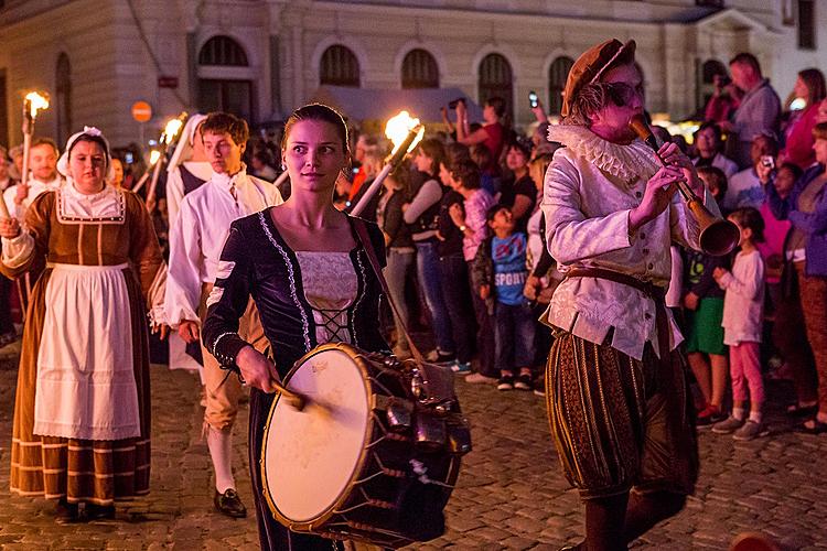 Fire procession through town centre