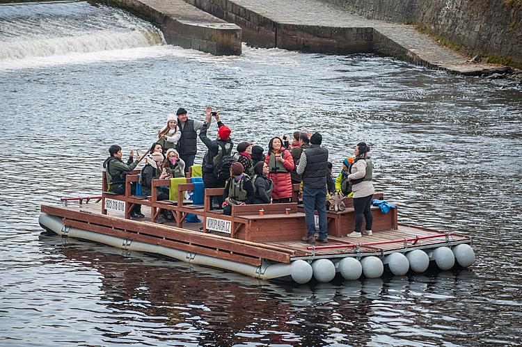 Wooden rafting Český Krumlov